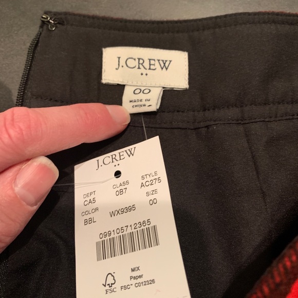 J.Crew Factory Wool-blend Red Buffalo check skirt - Picture 9 of 9